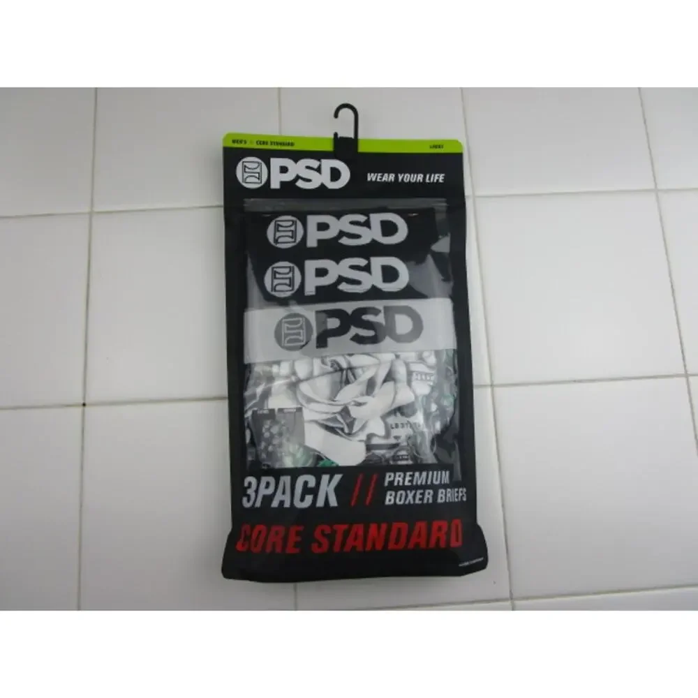 PSD Standard Core White Roses Print Men's Large (36-38)‎ Premium Boxer Briefs